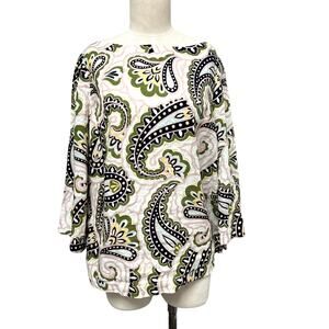 Boden Linen Blouse Floral Paisley Size US 12